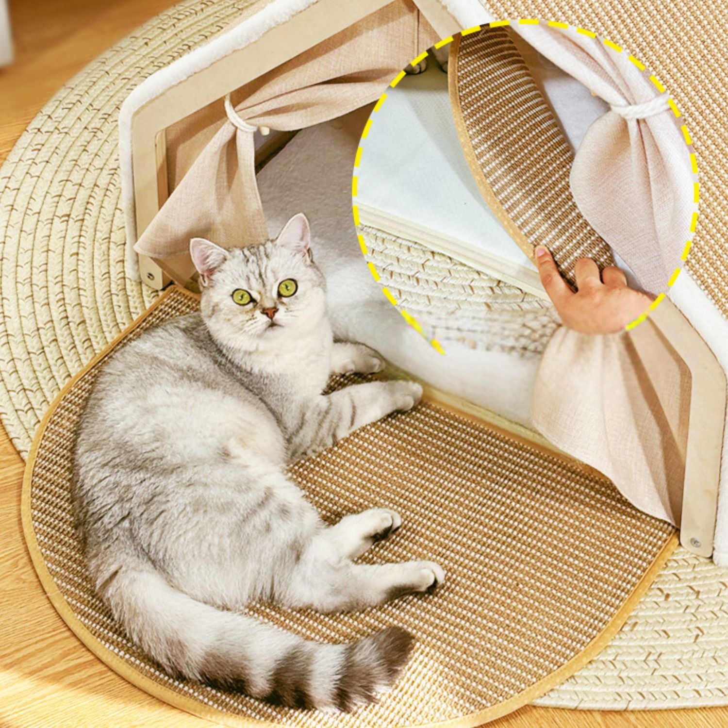 winter warme kattenbed donker grijs